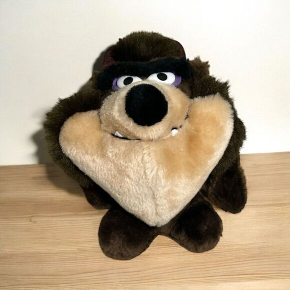 Vintage Tasmanian Devil Plush Stuffed Toy 1993 Warner Bros 24K Company Taz 8"‎